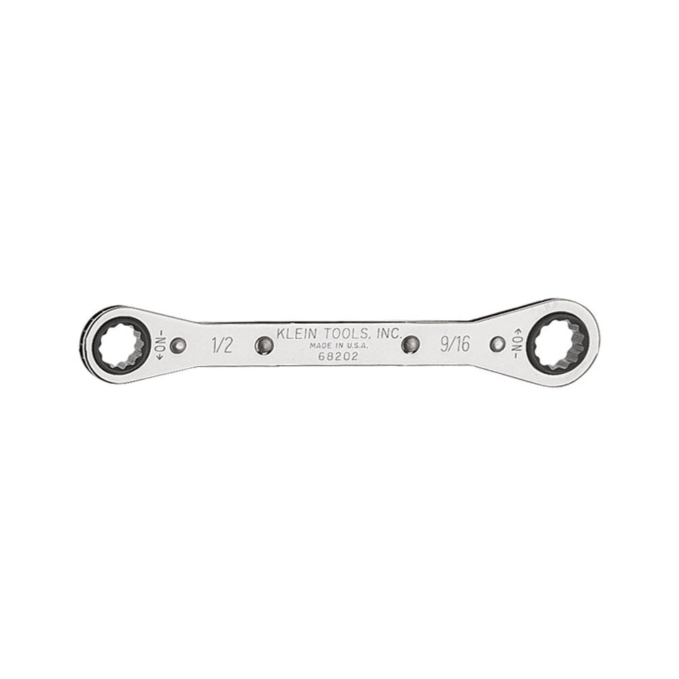 Ratcheting Box Wrench 1/2 x 9/16-Inch, Ratcheting Box Wrenches - Standard, Klein Tools - Maple Electric Supply 
