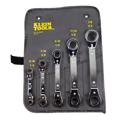 Reversible Ratchet Box Wrench Set, 5-Piece, Ratcheting Offset Box Wrenches, Klein Tools - Maple Electric Supply 