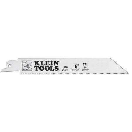 Saw Blade for Heavy Metals, 18 TPI, 6-Inch, 5-Pack, Reciprocating Saw Blades, Klein Tools - Maple Electric Supply 