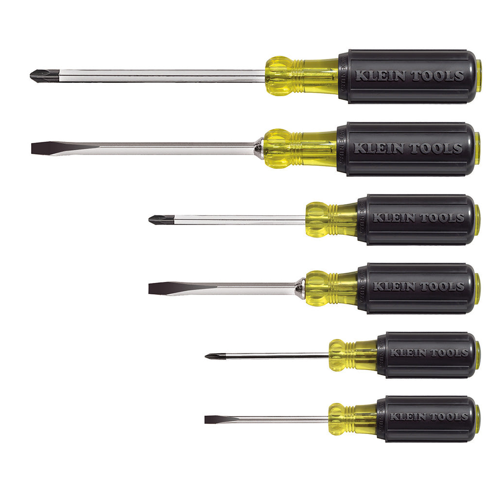 Screwdriver Set, Cushion Grip, 6-Piece, Cushion-Grip Screwdriver Sets, Klein Tools - Maple Electric Supply 