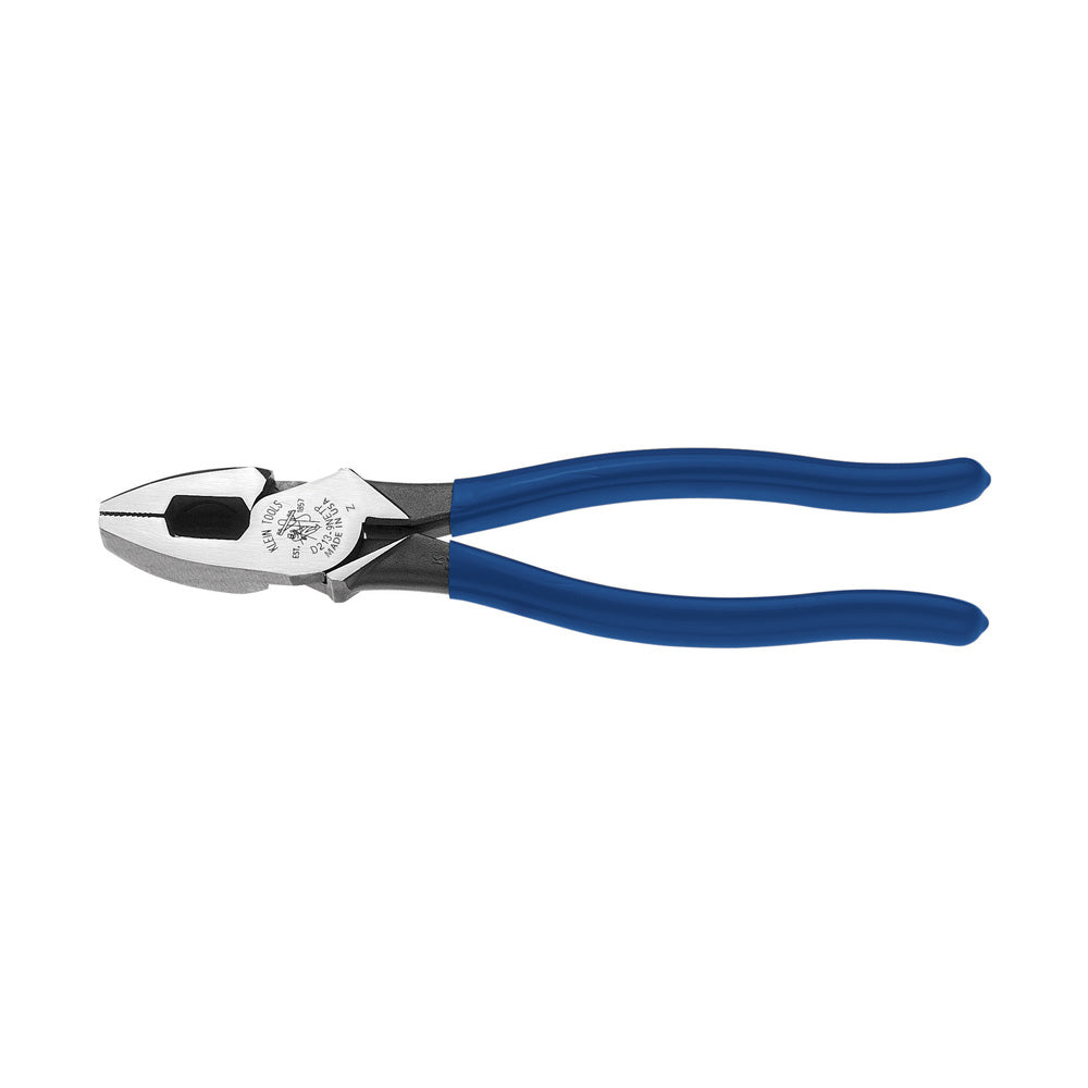 Side Cutting and Tape Pulling Pliers, 9-Inch, Conduit Tools; Fish Tape Pulling and Conduit Pliers; High-Leverage - Fish Tape Pulling, Klein Tools - Maple Electric Supply 