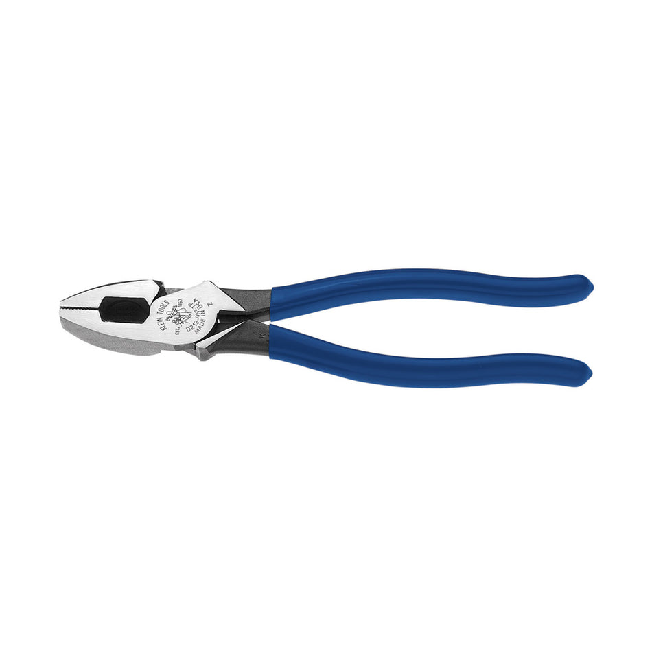 Side Cutting and Tape Pulling Pliers, 9-Inch, Conduit Tools; Fish Tape Pulling and Conduit Pliers; High-Leverage - Fish Tape Pulling, Klein Tools - Maple Electric Supply 