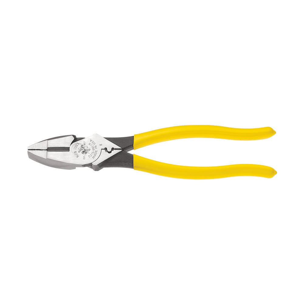 Side-Cutting Pliers Connector Crimping, 9-Inch, High-Leverage - Connector Crimping, Klein Tools - Maple Electric Supply 