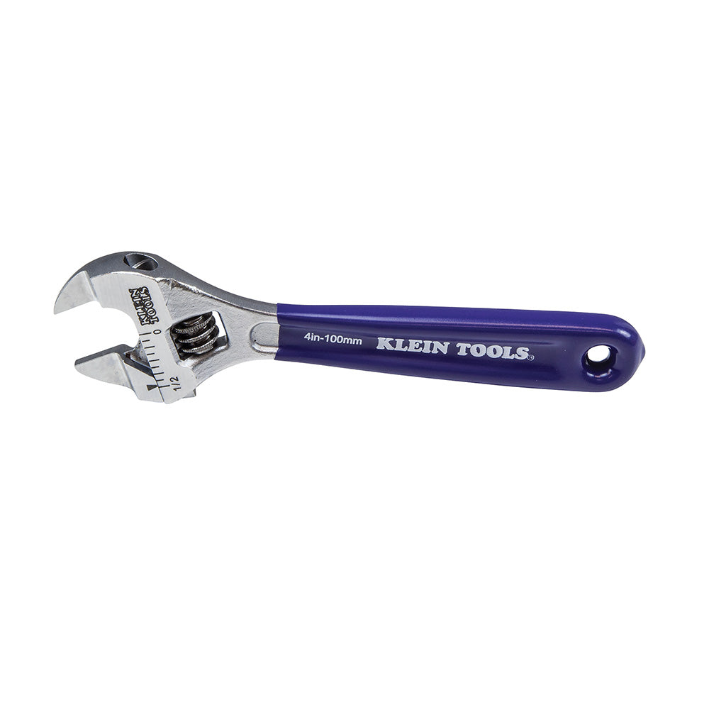 Slim-Jaw Adjustable Wrench, 4-Inch, Adjustable Wrenches - Slim Jaw, Klein Tools - Maple Electric Supply 