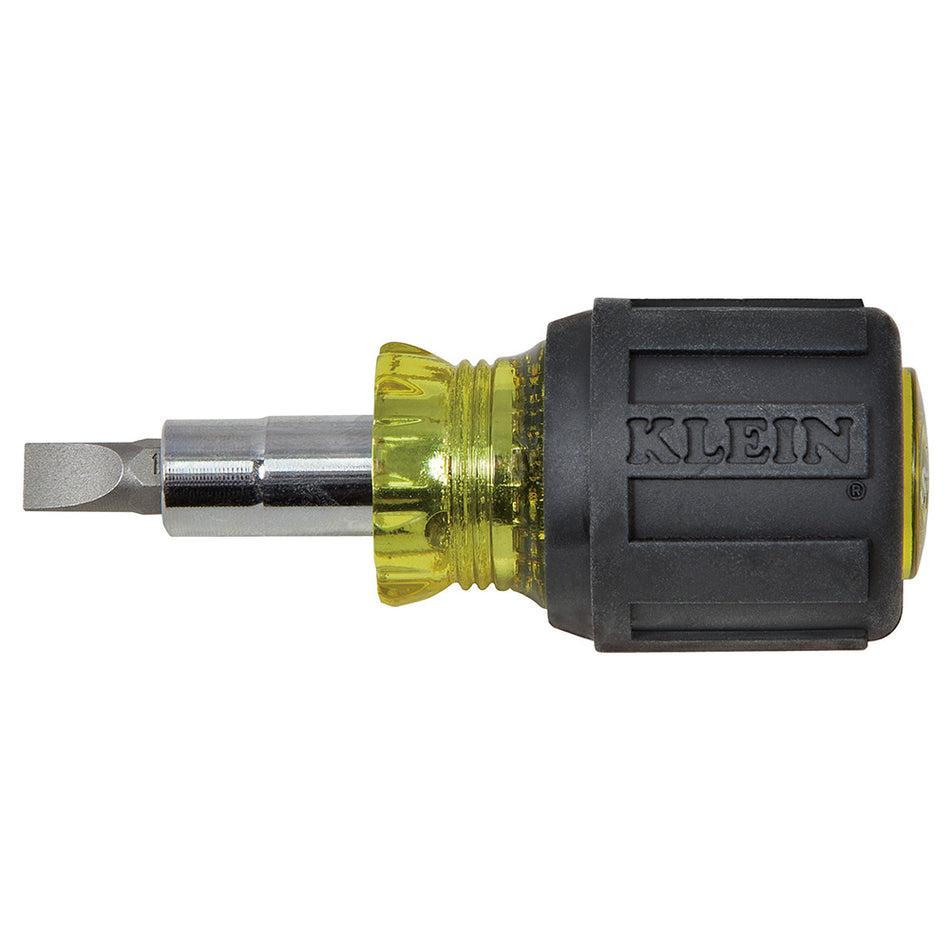 Stubby Multi-Bit Screwdriver/Nut Driver, Interchangeable Drivers; Multi-Bit, Klein Tools - Maple Electric Supply 