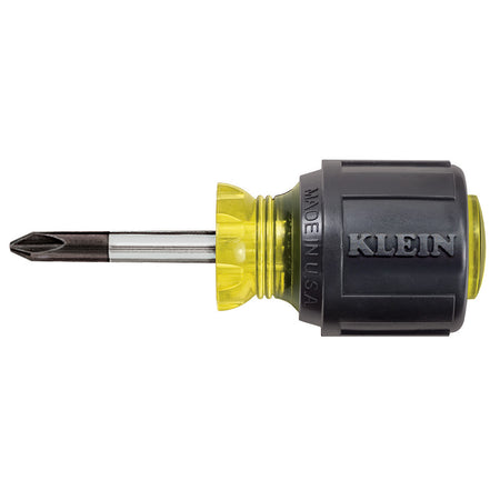 Stubby Screwdriver, #2 Phillips, 1-1/2-Inch Shank, Phillips-Tip (Round-Shank), Klein Tools - Maple Electric Supply 