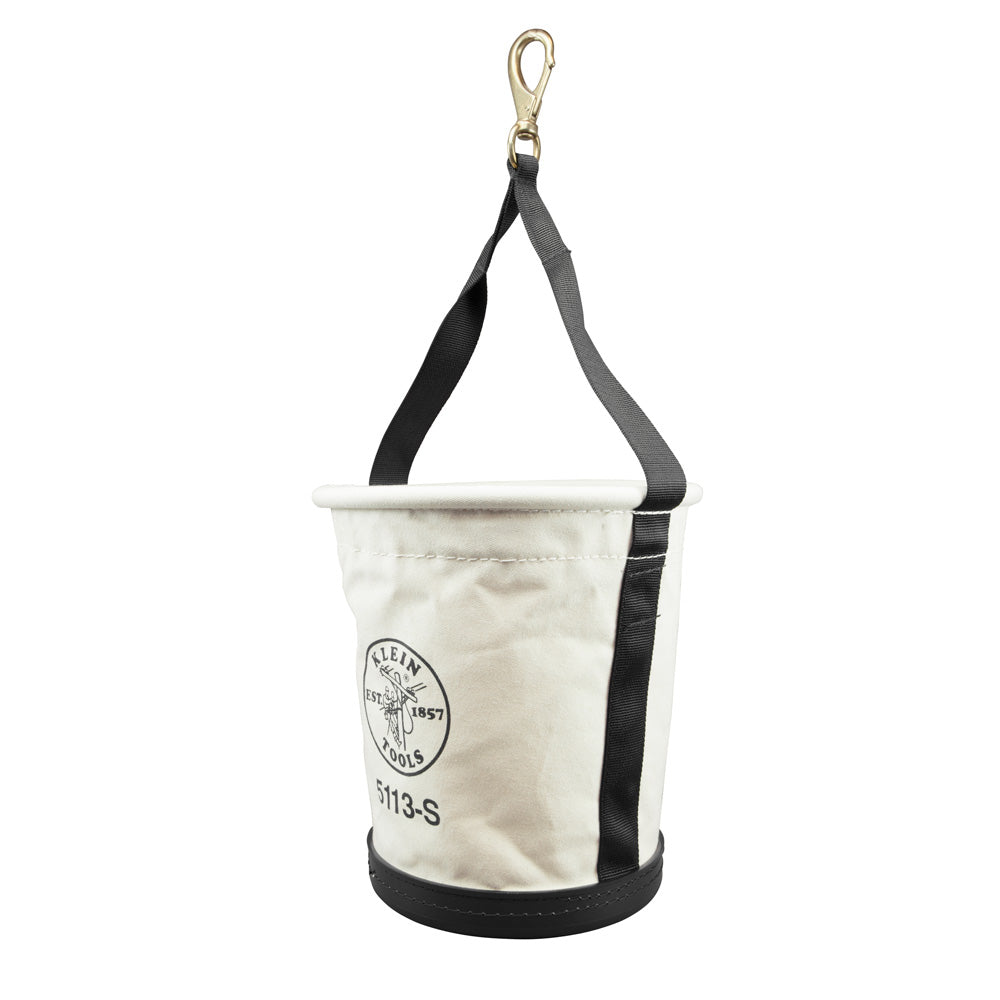 Tapered-Wall Bucket with Swivel Snap Hook, Canvas, Tapered Wall Buckets, Klein Tools - Maple Electric Supply 