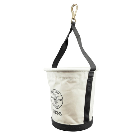 Tapered-Wall Bucket with Swivel Snap Hook, Canvas, Tapered Wall Buckets, Klein Tools - Maple Electric Supply 