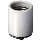 10045 White Glazed Porcelain Lampholder Terminal Screws Cap & Liner 660W 250V, RESIDENTIAL, Leviton - Maple Electric Supply 