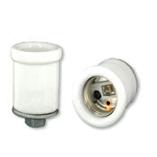 10065 White Glazed Porcelain Lampholder with 1/8" Cap + Ring, 660W 250V, RESIDENTIAL, Leviton - Maple Electric Supply 