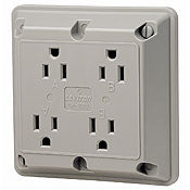 1254 Brown Receptacle - 4in1, 2-Pole, 3-Wire Grounding, 15A 125V, INDUSTRIAL RECEPTACLES, Leviton - Maple Electric Supply 