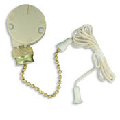 1689 Brass Pullchain Switch - 3-Speed, 4-Position, Push-In Wiring, RESIDENTIAL, Leviton - Maple Electric Supply 