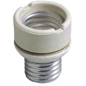 2004 White Unglazed Lampholder with 2 Pull Chains, Aluminum Screw Shell & Gasket, RESIDENTIAL, Leviton - Maple Electric Supply 