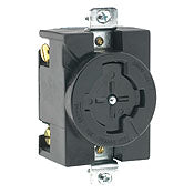 20403-L Non-CSA Receptacle, Single 3-Pole 4-Wire, 30A 600V AC / 20A 250V DC