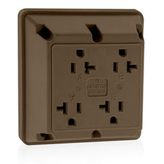 21254 Brown Receptacle 4-in-1, 2-Pole, 3-Wire, Grounding, 20A 125V, INDUSTRIAL RECEPTACLES, Leviton - Maple Electric Supply 