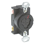 23030-L Power Interrupting Receptacle, 2-Pole 3-Wire, 20A 125V, C & I PLUGS AND CONNECTORS, Leviton - Maple Electric Supply 