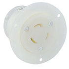 2316 White Flanged Outlet, 2-Pole, 3-Wire, L5-20R, 20A 125V
