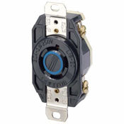 2420 Black Receptacle Locking 3-Pole 4-Wire 3-Phase L15-20 20A 250V, C & I PLUGS AND CONNECTORS, Leviton - Maple Electric Supply 