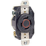 2430 Black Receptacle Locking 3-Pole 4-Wire 3-Phase L16-20 20A 480V, C & I PLUGS AND CONNECTORS, Leviton - Maple Electric Supply 
