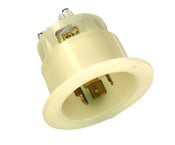 2445 White Inlet Flanged 4-Pole 4-Wire 3-Phase L18-20P 20A 120/208V, C & I PLUGS AND CONNECTORS, Leviton - Maple Electric Supply 