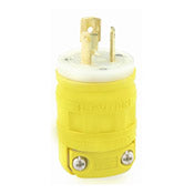 2447 Yellow Dustguard Plug, 2-Pole 3-Wire L5-15P, 15A 125V, C & I PLUGS AND CONNECTORS, Leviton - Maple Electric Supply 