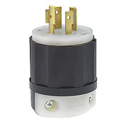 2451 Black Plug - 4-Pole, 4-Wire, 3-Phase, 20A, 277/480V, P19 20P, C & I PLUGS AND CONNECTORS, Leviton - Maple Electric Supply 