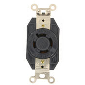 2460 Black Receptacle Locking, 4-Pole 4-Wire, 3-Phase, L20 20A 347/600V, C & I PLUGS AND CONNECTORS, Leviton - Maple Electric Supply 