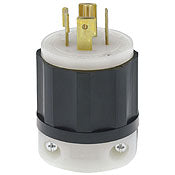 2511 Black Plug Locking 4-Pole 5-Wire 3-Phase L21 20P 20A 120/208V, C & I PLUGS AND CONNECTORS, Leviton - Maple Electric Supply 