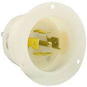 2525 White Plug Locking 4-Pole 5-Wire 3-Phase L22 20P 20A 277/480V, C & I PLUGS AND CONNECTORS, Leviton - Maple Electric Supply 