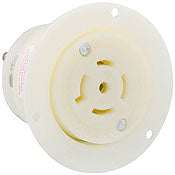 2526 White Outlet Locking 4-Pole 5-Wire 3-Phase L22-20R 20A 277/480V, C & I PLUGS AND CONNECTORS, Leviton - Maple Electric Supply 