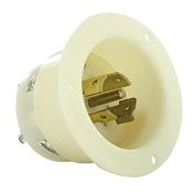 2545 White Inlet Flanged 4-Pole 5-Wire 3-Phase L23 20P 20A 347/600V, C & I PLUGS AND CONNECTORS, Leviton - Maple Electric Supply 