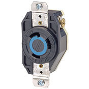 2610 Black Receptacle Locking 2-Pole 3-Wire L5-30 30A 125V, C & I PLUGS AND CONNECTORS, Leviton - Maple Electric Supply 