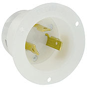 2615 White Inlet Flanged, 2-Pole 3-Wire, L5-30P, 30A 125V