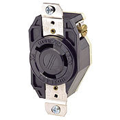 2650 Black Receptacle Locking 2-Pole 3-Wire L9-30 30A 600V AC, C & I PLUGS AND CONNECTORS, Leviton - Maple Electric Supply 