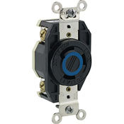 2680 Black Receptacle, Locking, 3-Pole 3-Wire, 3-Phase, L12-30, 30A 480V, C & I PLUGS AND CONNECTORS, Leviton - Maple Electric Supply 