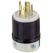 2711 Black Plug Locking, 3-Pole 4-Wire L14-30P, 30A 125/250V, C & I PLUGS AND CONNECTORS, Leviton - Maple Electric Supply 