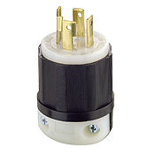 2731 Black Plug Locking 3-Pole 4-Wire 3-Phase L16-30P 30A 480V, C & I PLUGS AND CONNECTORS, Leviton - Maple Electric Supply 