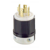 2741 Black Plug Locking 3-Pole 4-Wire 3-Phase L17 30P 30A 600V, C & I PLUGS AND CONNECTORS, Leviton - Maple Electric Supply 
