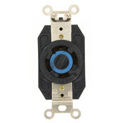 2750 Black Locking Receptacle, 4-Pole 4-Wire, 3-Phase, L18-30, 30A 120/208V, C & I PLUGS AND CONNECTORS, Leviton - Maple Electric Supply 