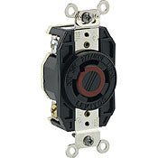 2760 Black Locking Receptacle, 4-Pole 4-Wire 3-Phase L19-30, 30A 277/480V, C & I PLUGS AND CONNECTORS, Leviton - Maple Electric Supply 