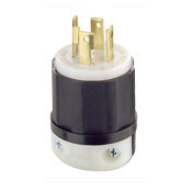 2761 Black Plug Locking 4-Pole 4-Wire 3-Phase L19 30P 30A 277/480V, C & I PLUGS AND CONNECTORS, Leviton - Maple Electric Supply 