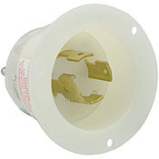 2765 White Inlet Flanged 4-Pole 4-Wire 3-Phase L19 30P 30A 207/480V