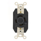 2770 Black Receptacle, Locking 4-Pole 4-Wire, 3-Phase, L20-30, 30A347/600V, C & I PLUGS AND CONNECTORS, Leviton - Maple Electric Supply 