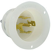 2775 White Inlet Flanged 4-Pole 4-Wire 3-Phase L20 30P 30A 347/600V, C & I PLUGS AND CONNECTORS, Leviton - Maple Electric Supply 