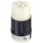 2813 Black Connector Locking 4-Pole 5-Wire L21-30R 30A 120/208V, C & I PLUGS AND CONNECTORS, Leviton - Maple Electric Supply 