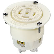 2820 Black Grounding Receptacle, Single Locking, 4-Pole 5-Wire, 30A 277/480V