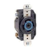 2830 Black Locking Receptacle, Single Grounding, 4-Pole, 5-Wire, 30A 347/600V