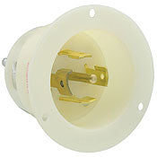 2835 White Inlet Flanged 4-Pole 5-Wire 3-Phase L23 30P 30A 347/600V, C & I PLUGS AND CONNECTORS, Leviton - Maple Electric Supply 