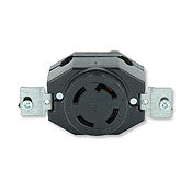 3430 Black Receptacle Locking Single 4-Pole 4-Wire 3-Phase Non-NEMA 30A 120/208V, C & I PLUGS AND CONNECTORS, Leviton - Maple Electric Supply 