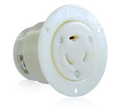 3756 Black Flanged Outlet 2-Pole 3-Wire L24 20R 20A 347VAC, C & I PLUGS AND CONNECTORS, Leviton - Maple Electric Supply 